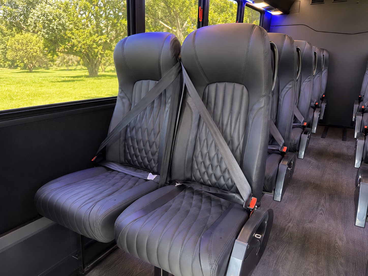old bridge 15 passenger minibus inside
