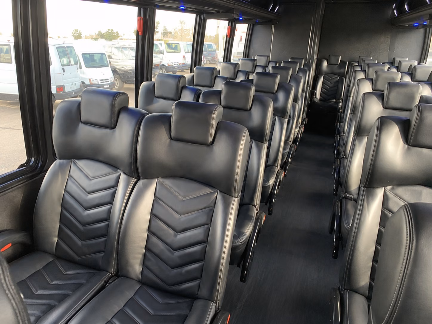 old bridge 18 passenger minibus inside
