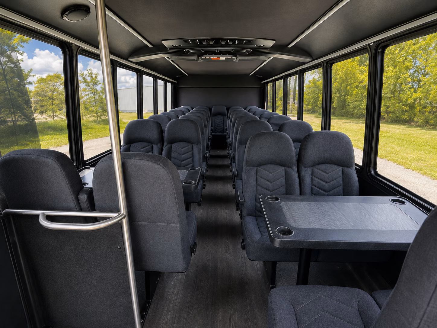 old bridge 20 passenger minibus inside