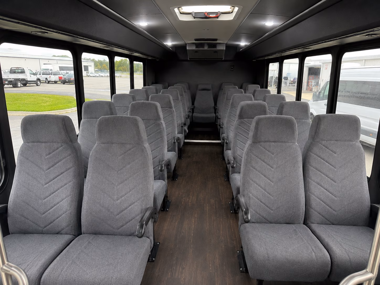 old bridge 20 passenger minibus interior