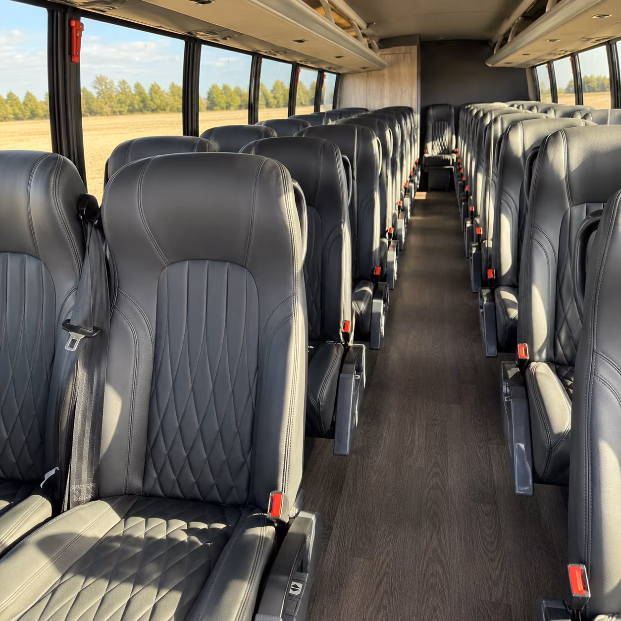 old bridge 25 passenger minibus inside
