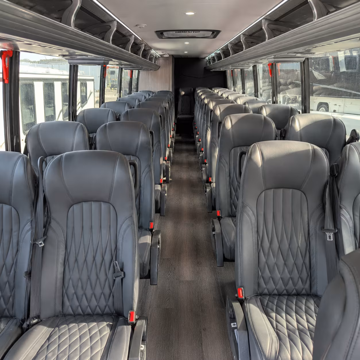 old bridge 28 passenger minibus inside