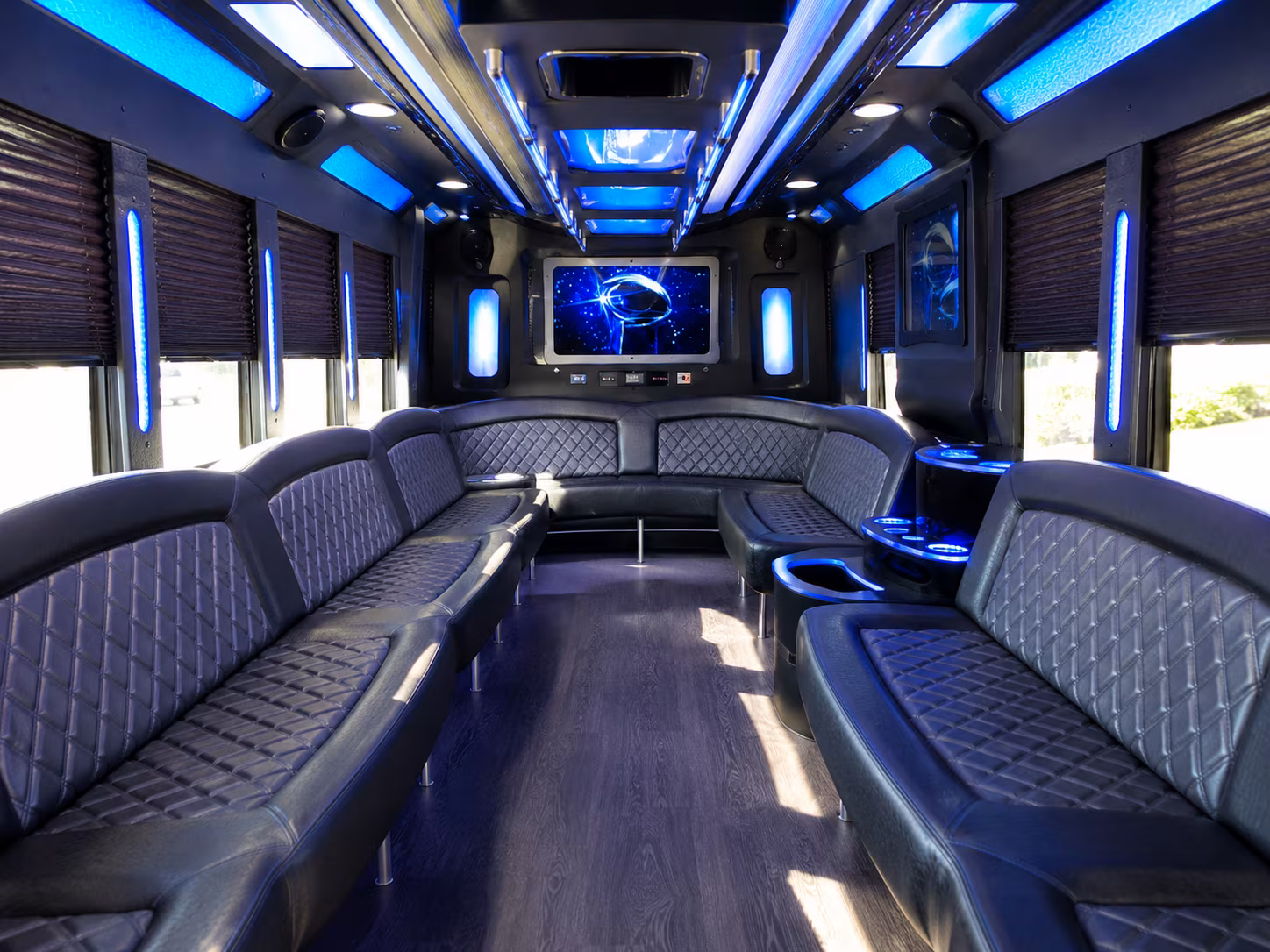 old bridge 28 passenger party bus inside