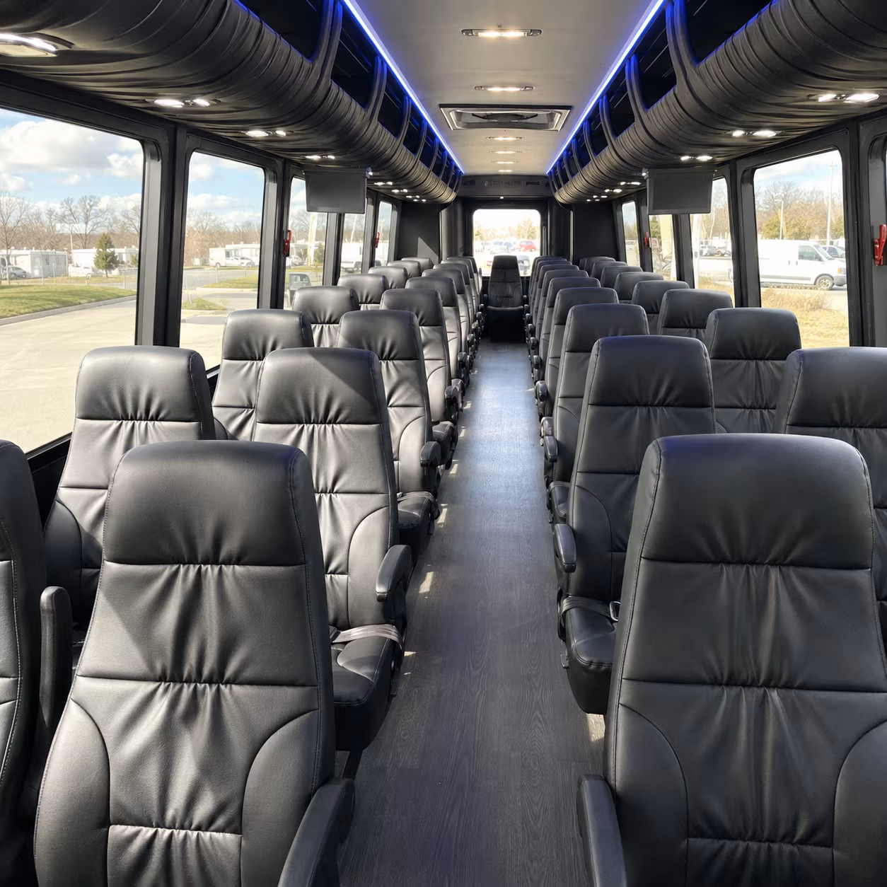 old bridge 35 passenger minibus inside