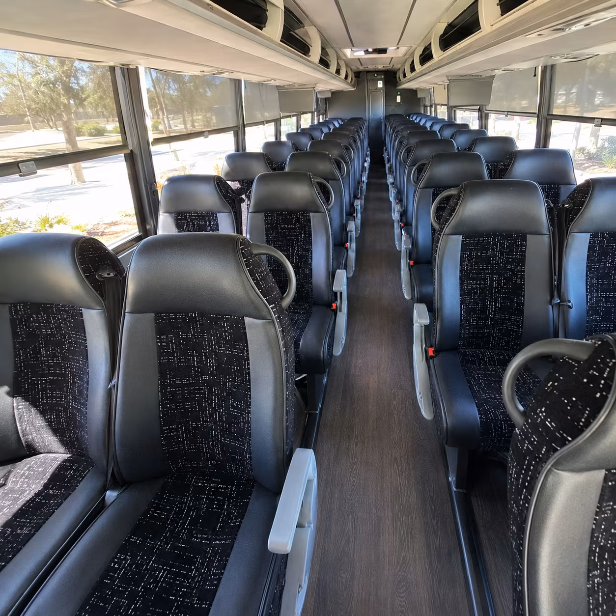 old bridge 56 passenger charter bus interior