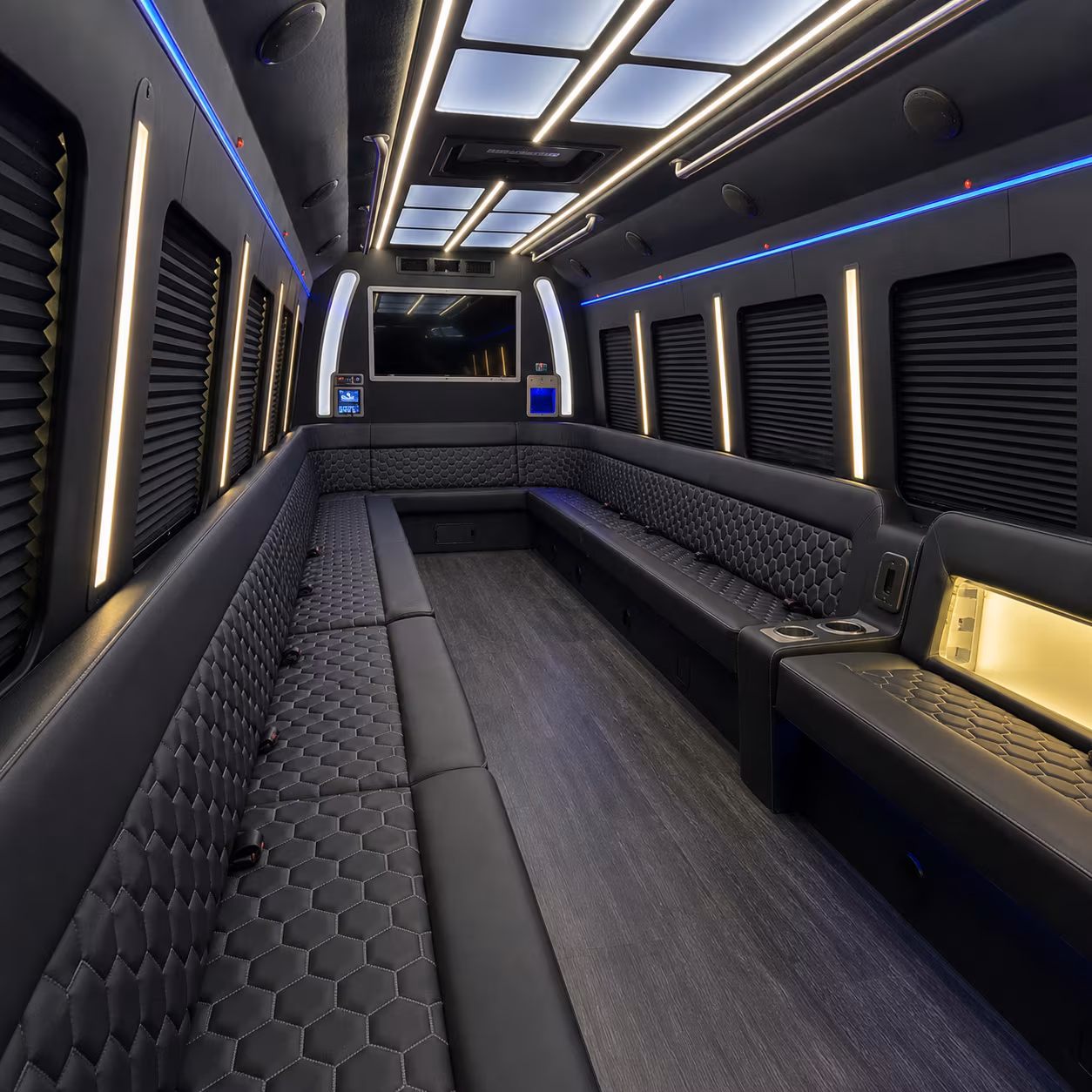 old bridge party bus interior