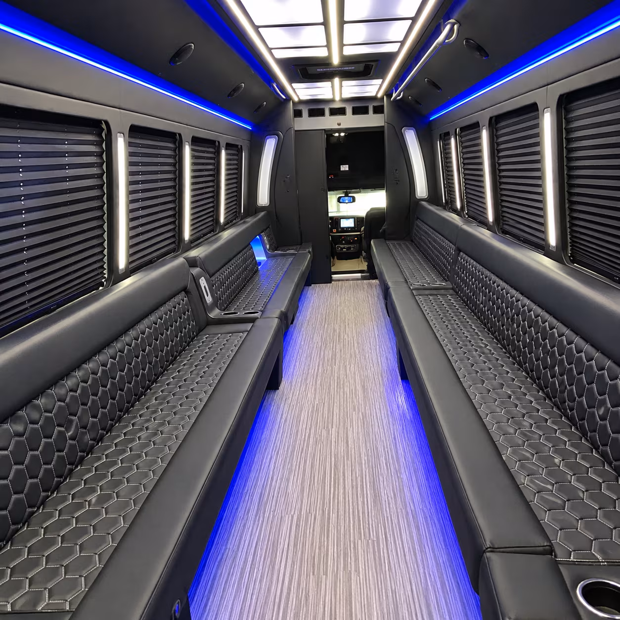 old bridge party bus rental interior