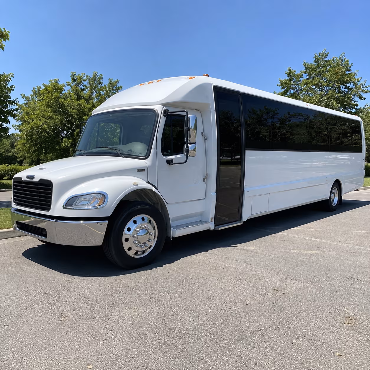sports team and fan group buses from old bridge